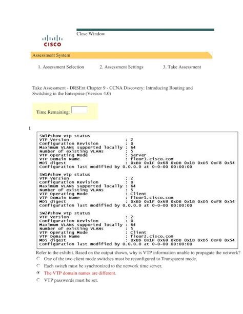 PDF Take Assessment DRSEnt Chapter 9 CCNA Discovery Introducing