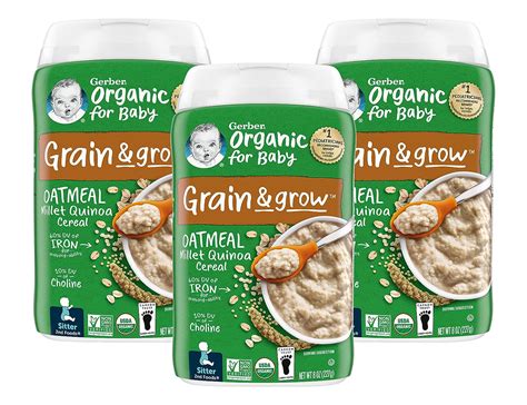 Gerber Organic For Baby Grain Grow Nd Foods Cereales Cereales De