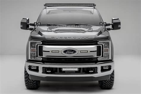 2017 2019 F250 And F350 Zroadz Front Bumper Led Light Mount Kit W 12 Led Light Bar Z325471 Kit