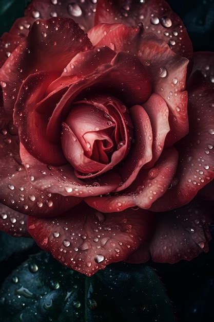 Rosas Rojas Con Gotas De Agua En Los P Talos Foto Premium