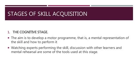 Stages Of Skill Aquistion Ppt