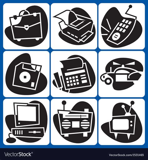 Retro computer icons Royalty Free Vector Image