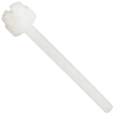 Nylon 66 Thumb Screw Plain Finish White Knurled Head Meets Astm