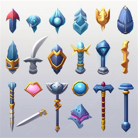 Premium Photo | A collection of different types of swords and weapons.