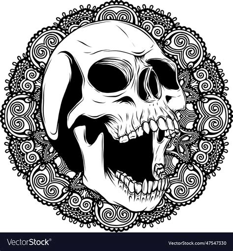 Of Outline Human Skull Design Royalty Free Vector Image