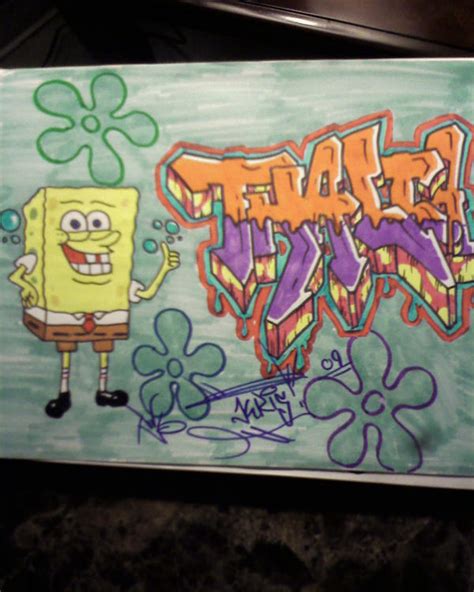 Spongebob graffiti by HyperHedgehog on DeviantArt