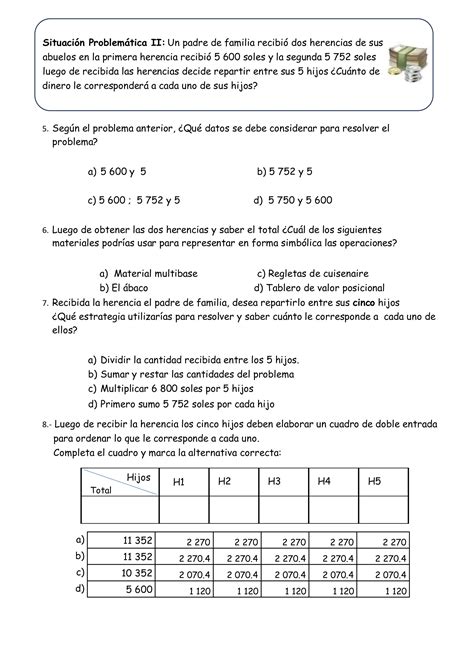 Prueba 5to Matematica Procesopdf Descarga Gratuita