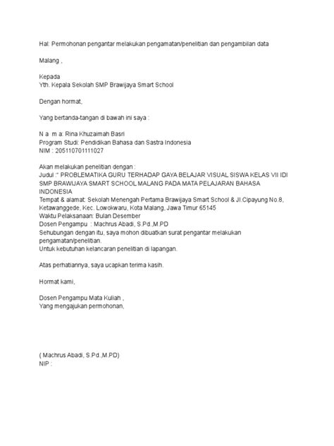 Surat Rekomendasi Dosen Pengampuh Pdf Pdf