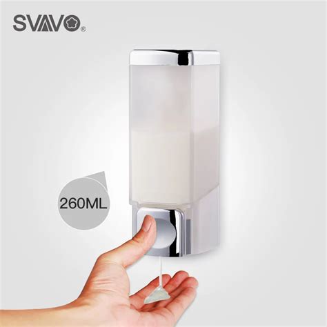 260ml Wall Mounted Bathroom Hand Pressing Liquid Soap Dispenser White Chrome Manual Soap