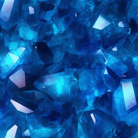 Premium AI Image | A close up of a bunch of blue crystals on a table ...