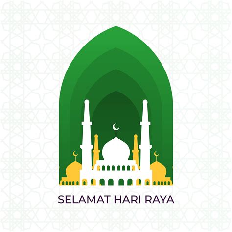 Flat Selamat Hari Raya Eid Mubarak Vector Illustration 524958 Vector