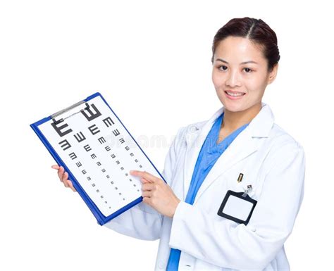 Optical Doctor Hold With Eye Chart Stock Photo Image Of Person Chart