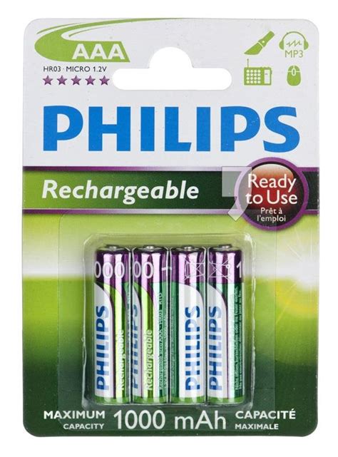 Akumulator AAA PHILIPS R03B4RTU10 10 Ni MH 1000 MAh 4 Szt Philips