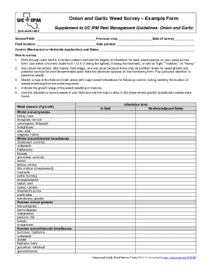 Fillable Online Ipm Ucanr Onion And Garlic Weed Surveyexample Form Fax