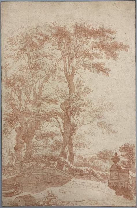 Garden Terrace With Artist Being Observed Drawing Woman Washing And A