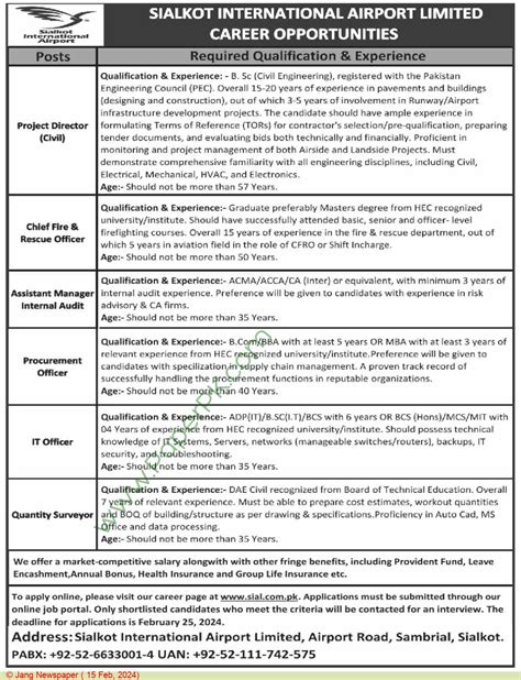 Quantity Surveyor Jobs In Islamabad Sialkot At Islamabad International