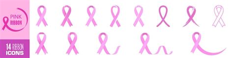 Premium Vector | Awareness ribbons awareness ribbon set pink ribbon