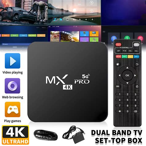 Mx Pro 4k 5g Ultra Hd 64bit Wifi Android 11 Quad Core Smart Tv Box