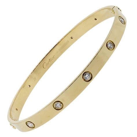 Cartier Diamond Gold Love Bangle Bracelet At 1stdibs