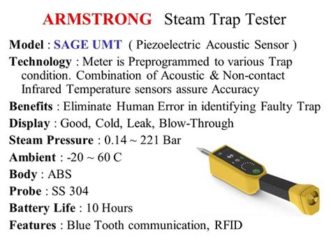 armstrong steam trap tester series umt handheld acoustic sensor