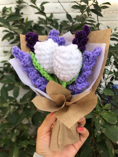 Tulipanes Con Lavanda En Flores Hechas A Crochet Patrones De