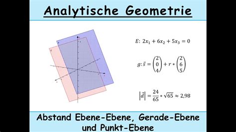 Abstand Ebene Ebene Gerade Ebene Und Punkt Ebene Berechnen