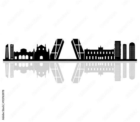 madrid skyline Stock Vector | Adobe Stock