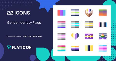 Gender Identity Flags Icon Pack | Flat | 22 .SVG Icons