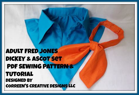 Fred Jones Adult Costume Collar and Ascot Sewing Pattern | Etsy