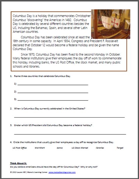 Christopher Columbus Worksheet Packet For 1st 3rd Graders Mamas