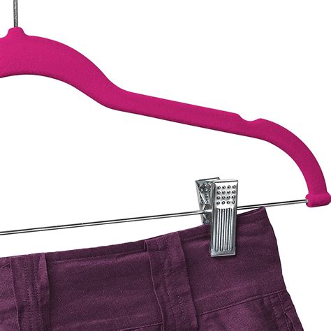 Lazery Clothes Hangers Hot Pink Velvet With Clips Non-Slip 25 Pack | Lazery