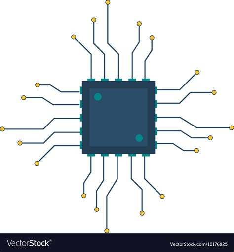 Cpu Circuit Board Icon Royalty Free Vector Image