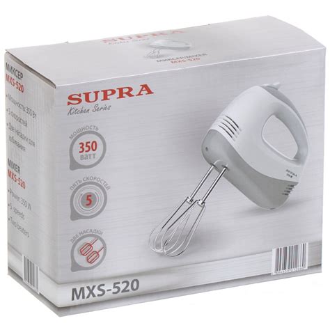Миксер ручной, Supra, MXS-520, 350 Вт, 5 скоростей, турбо режим в ...