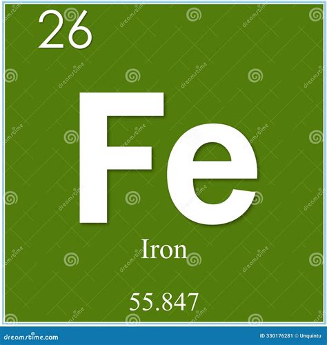 Iron Chemical Element Symbol On White Background Stock Illustration