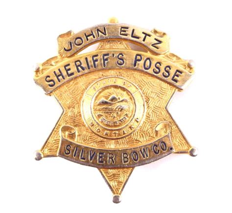 Sheriff's Posse Silver Bow Butte Montana Badge The