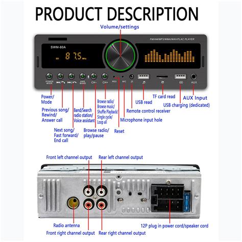 Bluetooth Autoradio Araba Stereo Radyo Fm Aux Giri I Al C Sd Usb Swm