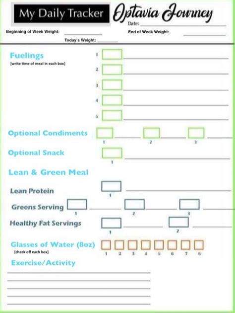 Optavia Daily Tracker Printable Printable Word Searches