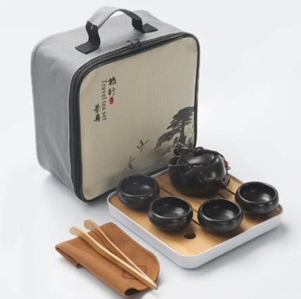 Набор посуды Travel tea set для чайной церемонии, дорожный керамический ...