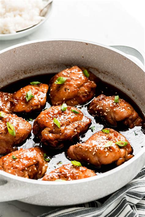 Glazed Teriyaki Chicken Thighs Garnish Glaze