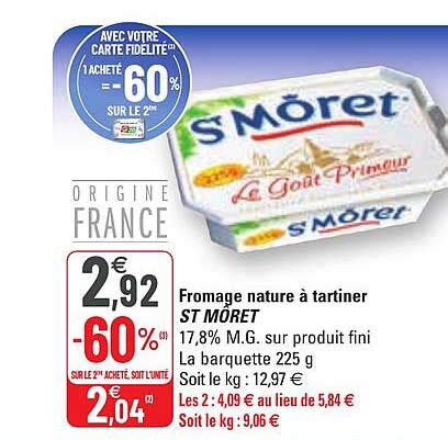 Promo Fromage Nature à Tartiner St Moret chez G20 iCatalogue fr