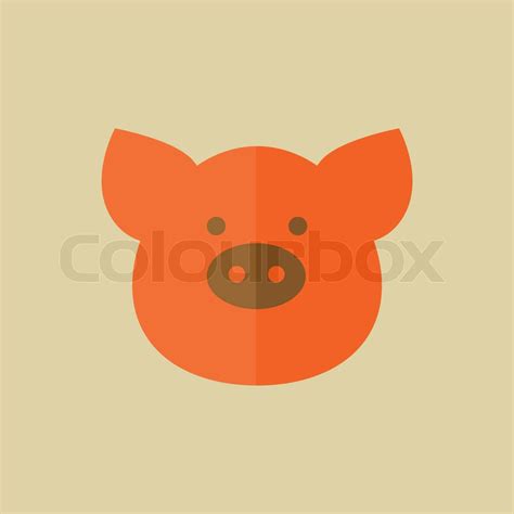 Schwein Piktogramm Flach Stock Vektor Colourbox