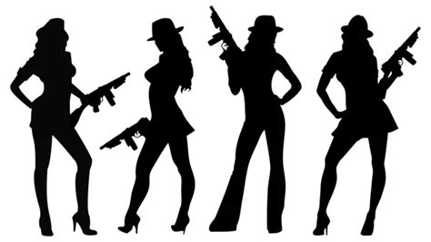 Gangsters Girls With Guns — Stock Vector © Scotferdon 88295740