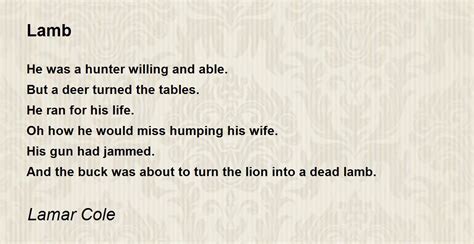 Lamb Poem by Lamar Cole - Poem Hunter