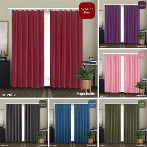 Langsir Tingkap Murah Curtain Semi Blackout Kain Langsir Pintu Door