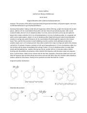 Grignard Reaction Docx Anlysia Godfrey Lab Partner Shanya McWhinney