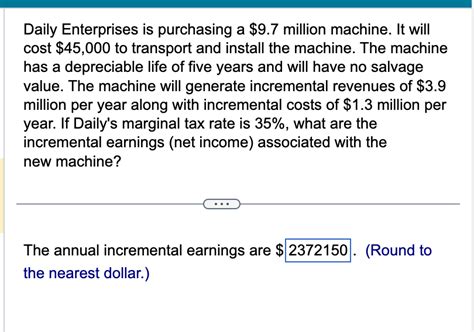 Solved Daily Enterprises Is Purchasing A 9 7 Million Chegg