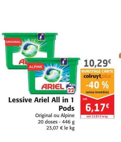 Promo Lessive Ariel All In Pods Chez Colruyt Icatalogue Fr