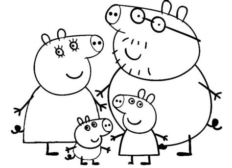 Peppa Pig Happy Family Coloring Page | Coloring Sky