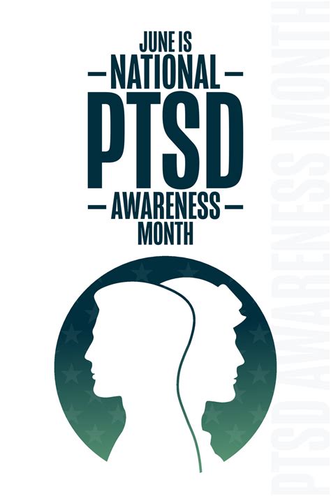 June Is National Ptsd Awareness Month Holiday Concept Template For