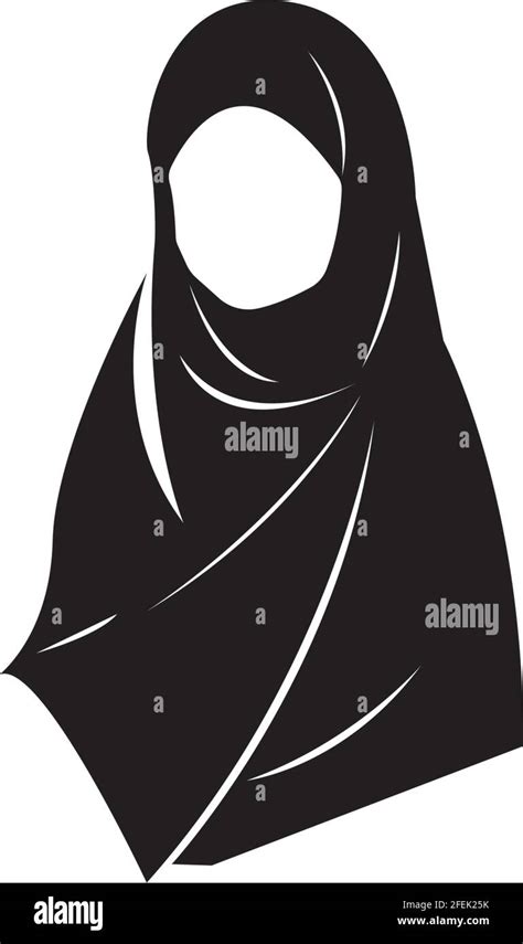 Hijab Women Black Silhouette Vector Icons App Vector Stock Vector Image